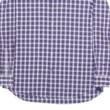TOMMY HILFIGER Fitted Mens Shirt Purple Check Long Sleeve L