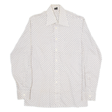 MALDE Womens Shirt Beige Geometric Long Sleeve M