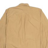 LETS GO Mens Plain Shirt Brown Long Sleeve M