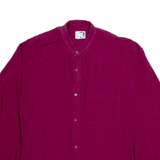 EL TUCAN Mens Plain Shirt Maroon Long Sleeve L