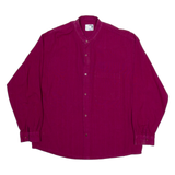 EL TUCAN Mens Plain Shirt Maroon Long Sleeve L