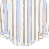SUPREMACY Mens Shirt Beige Striped Long Sleeve M