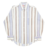 SUPREMACY Mens Shirt Beige Striped Long Sleeve M