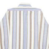 SUPREMACY Mens Shirt Beige Striped Long Sleeve M