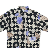 Mens Shirt Black Viscose Floral M