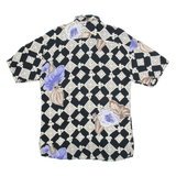 Mens Shirt Black Viscose Floral M
