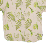 GUESS Slim Fit Mens Hawaiian Shirt Brown Floral L