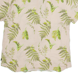 GUESS Slim Fit Mens Hawaiian Shirt Brown Floral L