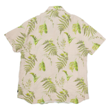 GUESS Slim Fit Mens Hawaiian Shirt Brown Floral L