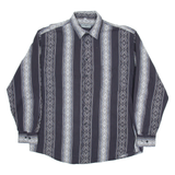 ROGER KENT Mens Shirt Black Striped Long Sleeve XL