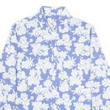 MOSCA Womens Hawaiian Shirt Blue Floral Long Sleeve L