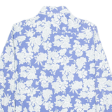 MOSCA Womens Hawaiian Shirt Blue Floral Long Sleeve L