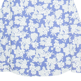 MOSCA Womens Hawaiian Shirt Blue Floral Long Sleeve L