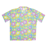 Mens Hawaiian Shirt Blue Floral 2XL