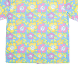 Mens Hawaiian Shirt Blue Floral 2XL