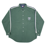 TOMMY HILFIGER Mens Plain Shirt Green Long Sleeve XL