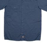 DICKIES Workwear Mens Plain Shirt Blue M