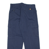 DICKIES Cargo Mens Trousers Blue Relaxed Straight W36 L32