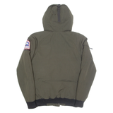 HELVETICA Mens Rain Jacket Green Hooded XS