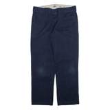 DICKIES Mens Trousers Blue Slim Straight W34 L29