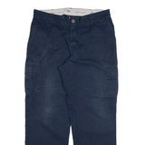 DICKIES Cargo Mens Trousers Blue Relaxed Straight W36 L32