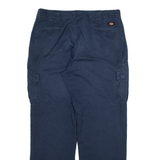 DICKIES Cargo Mens Trousers Blue Relaxed Straight W36 L32