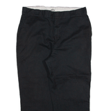 DICKIES Womens Trousers Black Relaxed Straight W38 L26