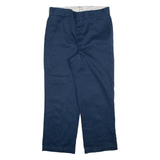 DICKIES Mens Trousers Blue Regular Straight W34 L28