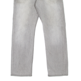 LEVI'S 514 Jeans Mens Grey Slim Straight Stone Wash W34 L30