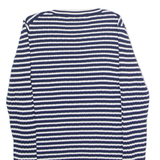 TOMMY HILFIGER Womens Patterned Jumper Blue Striped Crew Neck Tight Knit S