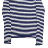 TOMMY HILFIGER Womens Patterned Jumper Blue Striped Crew Neck Tight Knit S