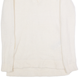 LEVI'S Womens Jumper Cream V-Neck Tight Knit Wool S