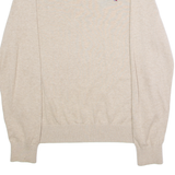 TOMMY HILFIGER Mens Jumper Beige V-Neck Tight Knit M