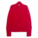 TOMMY HILFIGER Womens Jumper Red High Neck Tight Knit XL