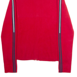 TOMMY HILFIGER Womens Jumper Red High Neck Tight Knit XL