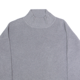 FRENCH CONNECTION Womens Jumper Grey High Neck Waffle Knit M