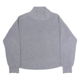 FRENCH CONNECTION Womens Jumper Grey High Neck Waffle Knit M