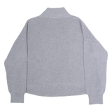 FRENCH CONNECTION Womens Jumper Grey High Neck Waffle Knit M