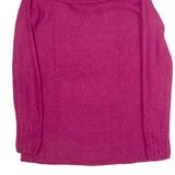 O'NEILL Womens Jumper Pink Roll Neck Chunky Knit M