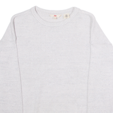 LEVI'S Womens Jumper Grey Crew Neck Tight Knit S