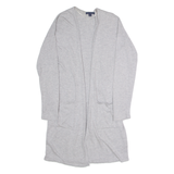 TOMMY HILFIGER Womens Cardigan Grey V-Neck Tight Knit S