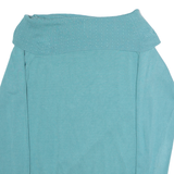 TED BAKER Womens Jumper Green Roll Neck Tight Knit Viscose UK 4