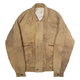 Mens Flight Jacket Brown Leather M