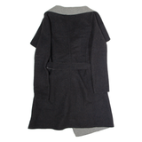 DKNY Belted Womens Overcoat Coat Black Wool UK 8
