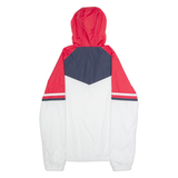 ELLESSE Womens Pullover Jacket White Hooded Colourblock UK 8