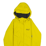 JACK WOLFSKIN Womens Rain Jacket Yellow Hooded UK 8