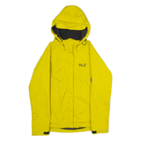 JACK WOLFSKIN Womens Rain Jacket Yellow Hooded UK 8