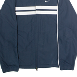 NIKE Mens Track Jacket Blue Striped S