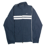 NIKE Mens Track Jacket Blue Striped S
