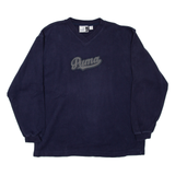 PUMA Oversized Womens Sweatshirt Blue V-Neck L